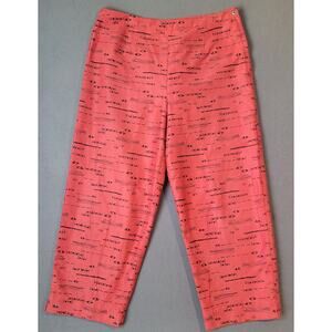 VTG Chico’s High Rise Pink-Red Dress Pants Artsy Black Egyptian Sketch Size 3